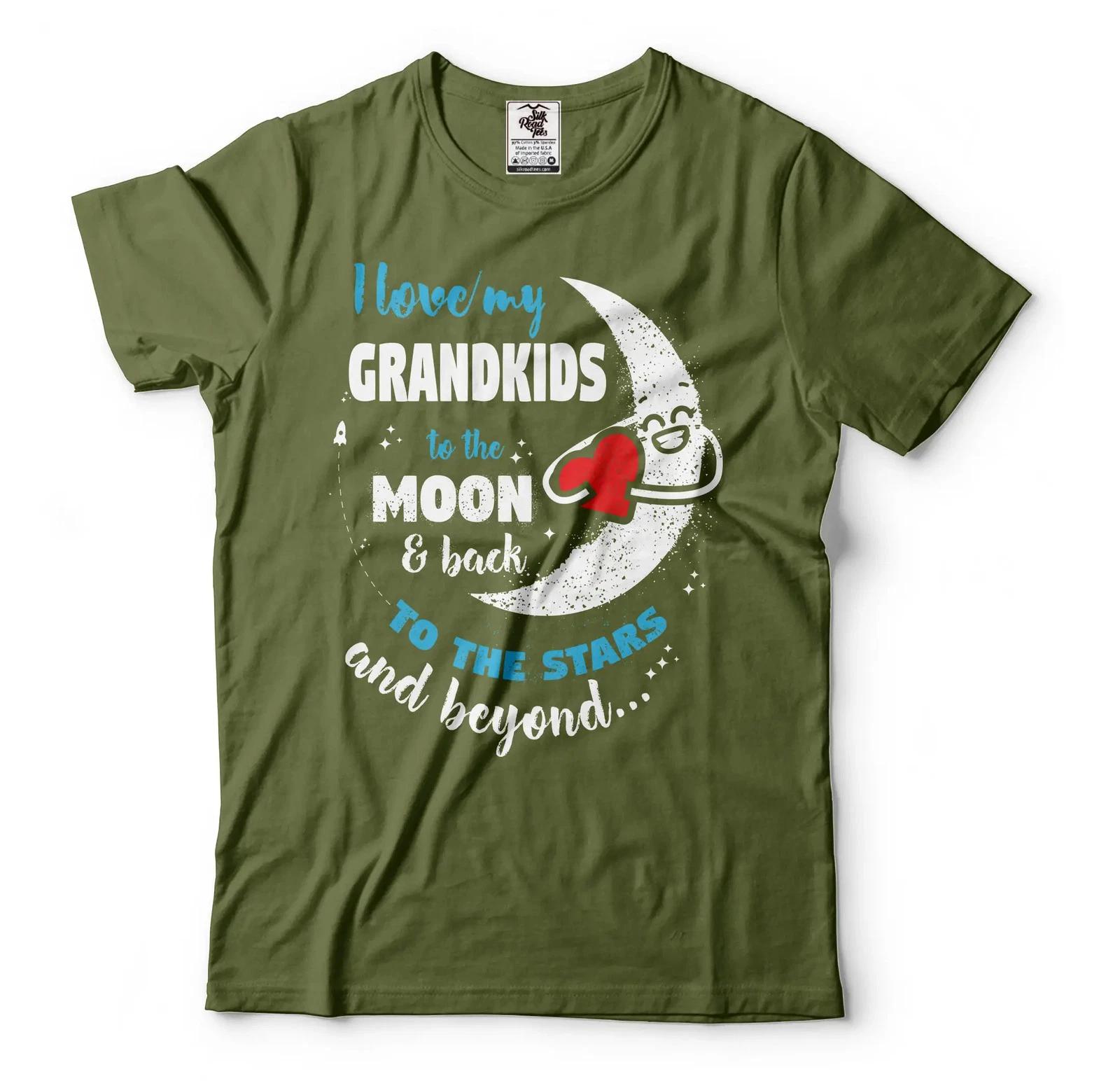 I Love My Grandkids To The Moon And Back Shirt Grandma Grandpa Gift Shirt L