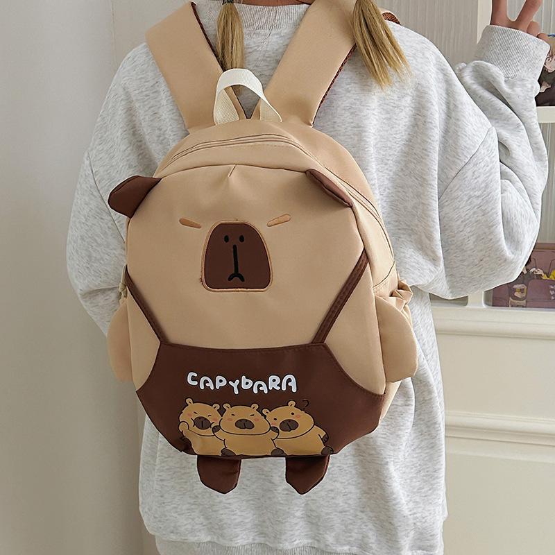 New Children's Capybara Large Capacity Lightweight Backpack Commuting Cute Cartoon Girl Backpack Elementary School Student Schoolbag