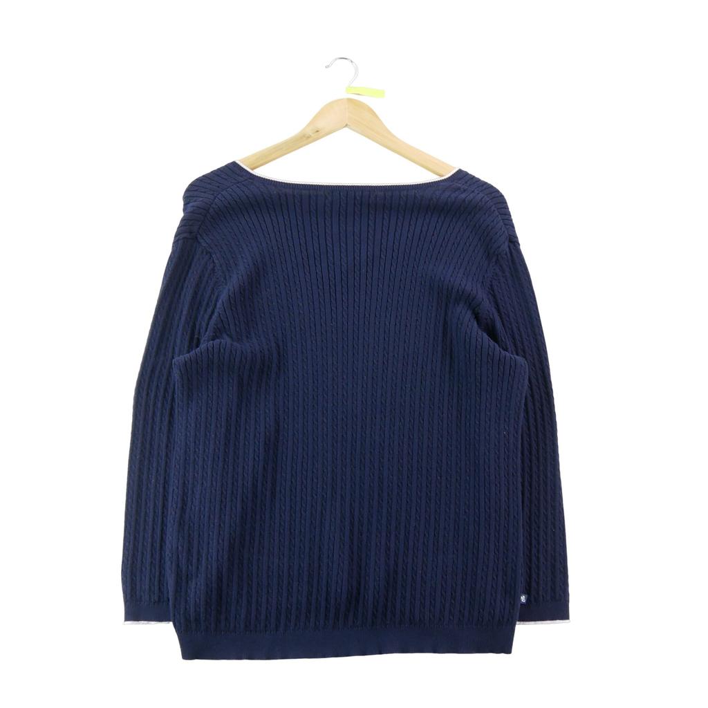 Second Life - Women's Ribbed Knit Navy Sweater - Good Condition