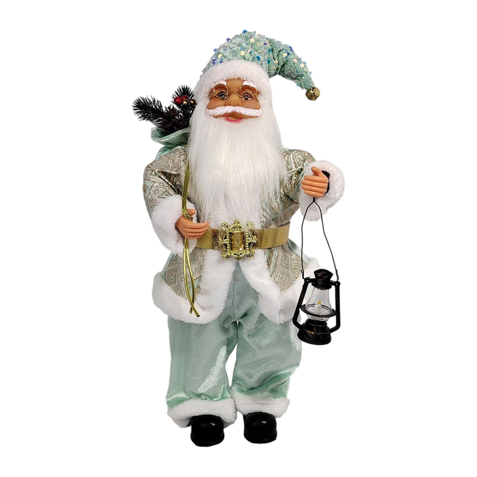 

Christmas Santa Doll Desk Ornament White Bearded Craft Decorative Xmas Display Decor for Staircase Cafe Birthday Themed Party зелёный