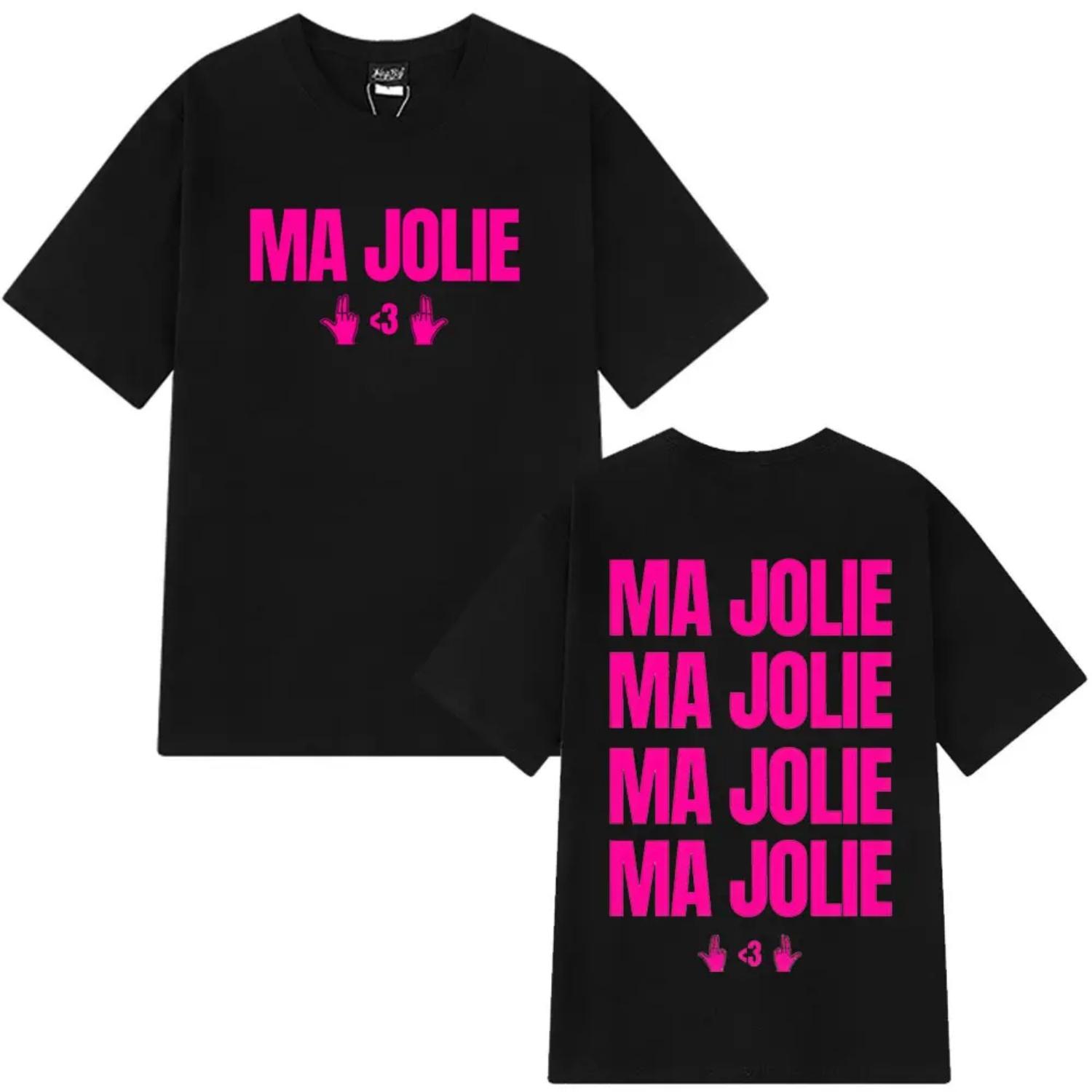 

Rapper Jul Ma Jolie T-shirt Men Women Clothing Fashion Pop Music T-shirt Summer Casual Cotton Short Sleeve Oversized Y2K Top S чёрный
