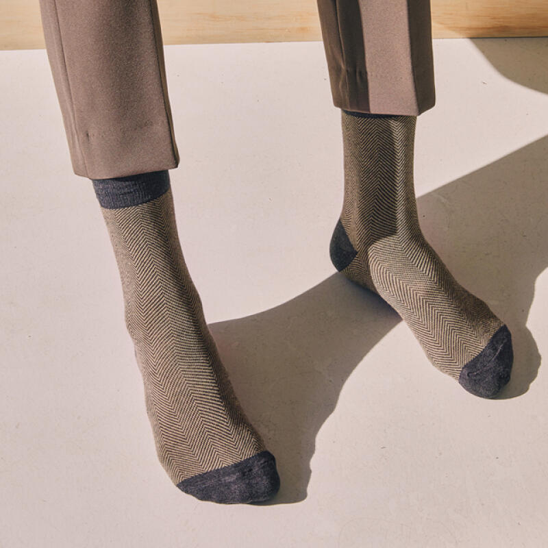 Men s Socks YJ-HA-32 Herringbone (3 Colors) gray