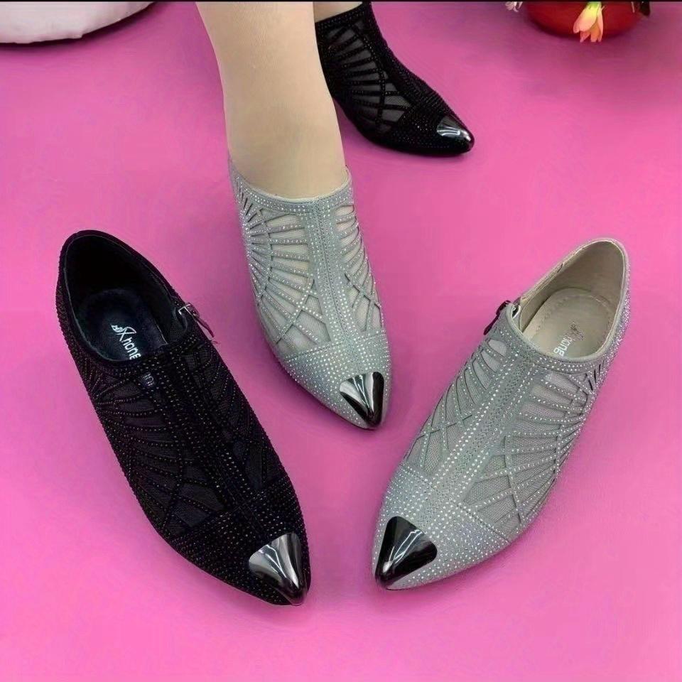 Ladies' Breathable Deep- Mouth Single- Shoes, New- Style Pointed- Toe Thick- Heeled , Comfortable and Versatile Women Shoes