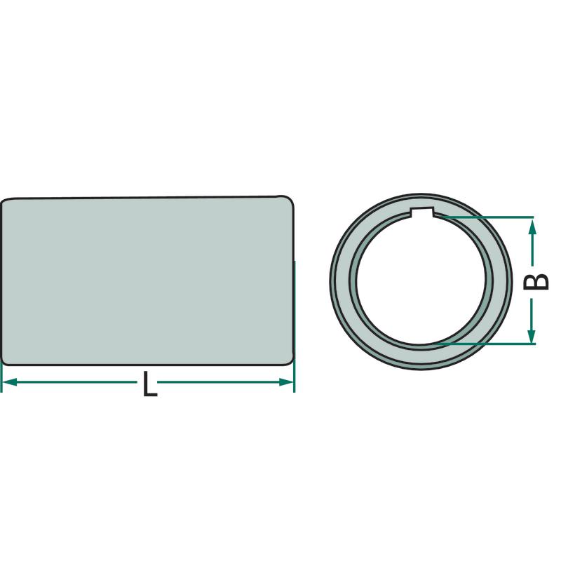 Sleeve, Bushing, Profiled Hub of the PTO Shaft 35x100mm, Wedge