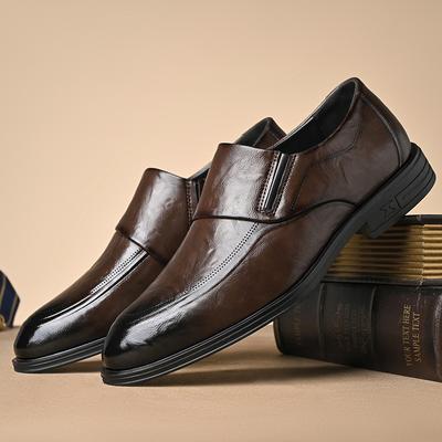 Leather Shoes New British Soft Bottom Men's Leather Casual Slip-on Business Formal Wear Shoes