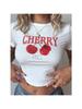 Printcess European And American High Street Short Crop T-Shirt For Wounisex's Summer Autumn New Y2K Top With Cherry Design Printed
