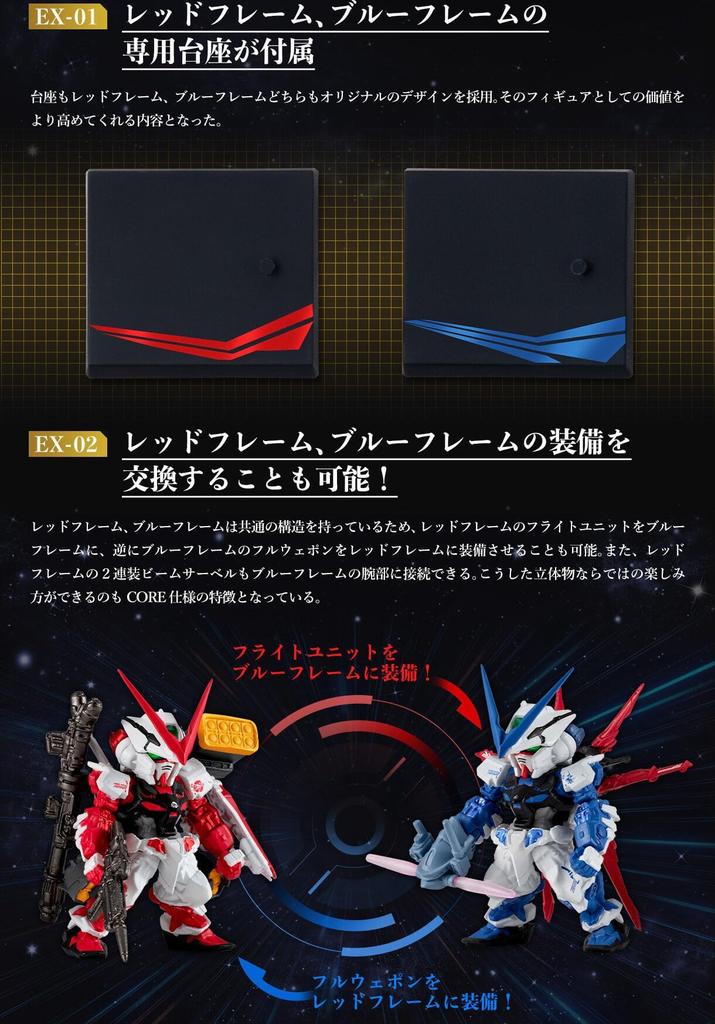 Token FW Gundam Converge EX Astray Red Frame Blue Mini Figure Set