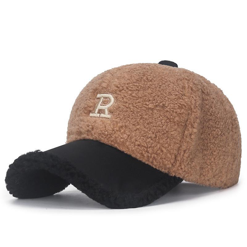 Teddy Fleece Winter Baseball Cap With Curved Brim And Adjustable Strap For Womens Streetwear