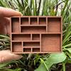 Miniature Trinket Shelf Wood Jewelry Organizer Collectibles Holder Collectible Stone Stand Portable Wooden Mini Jewelry Holder