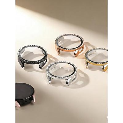 Diamant Hülle für Samsung Galaxy Watch 7 44mm 40mm Zubehör Displayschutzfolie Gehärtetes Glas PC Stoßfänger Galaxy Watch 7 Hülle