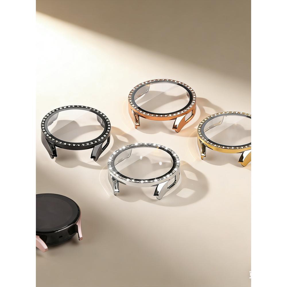 Diamond Case for Samsung Galaxy Watch 7 44mm 40mm Accessories Screen Protector Tempered Glass PC Bumper Galaxy Watch 7 Cover