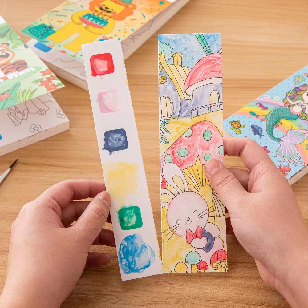 Children's Gouache Watercolor Doodle & Coloring Book with Sticky Notes