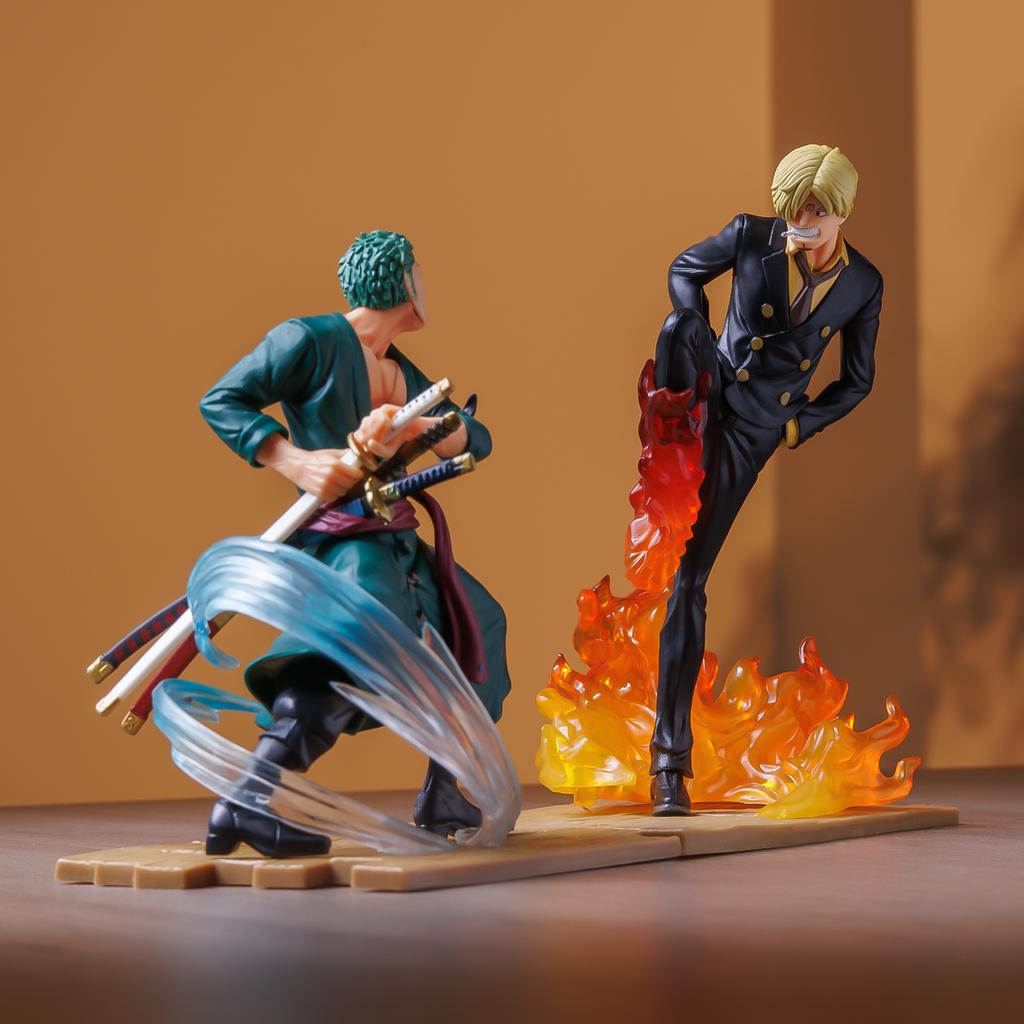 ONE PIECE Sanji Zoro Duell, Modellfiguren, Anime-Zubehör, Heimdekorationen, Valentinstagsgeschenke, Kleine Geschenke
