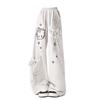 Girls Street Graffiti Cartoon Personality Straight Pants Middle and Older Children's Summer New Solid Color Drawstring Pocket Wide Leg Pants Tide
