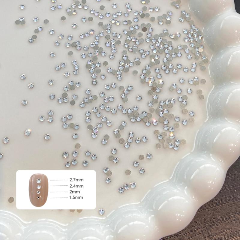 12 Grids Mini Mix Nail Diamond Shine Nail Art Decorations Accessories Round Nail Gems Manicure Charms