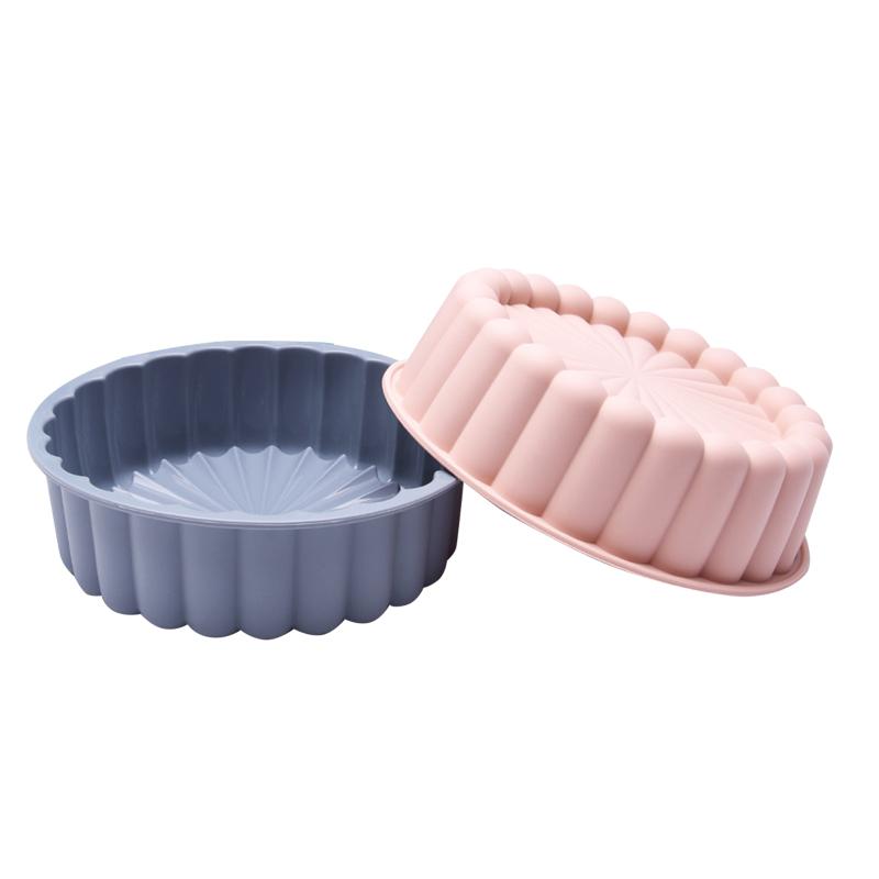 

7 Petal Shape Silicone Cake Mold Round Non-stick Temperature Resistance Reusable Diy Baking Mold сірий
