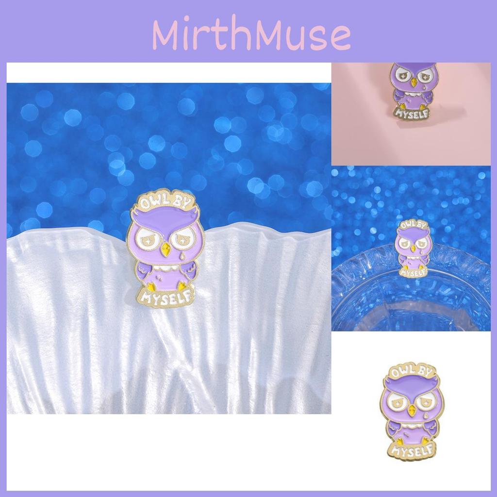 Creative Purple Owl Shaped Brooch Charming Animal Enamel Pin For Unique Accessories