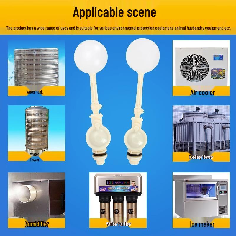 Adjustable Plastic Float Valve for Household Water Tank, Fish Tank, Glass Water Tower, Pond, and Car Wash.