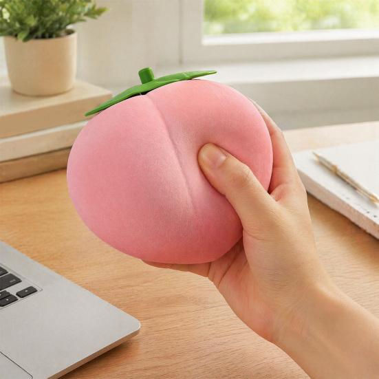 Stress Relief Toy Giant Peach Toy Realistic Large Squeeze Soft Simulated Fruit Sensory Desk for Adults & Kids Anxiety
