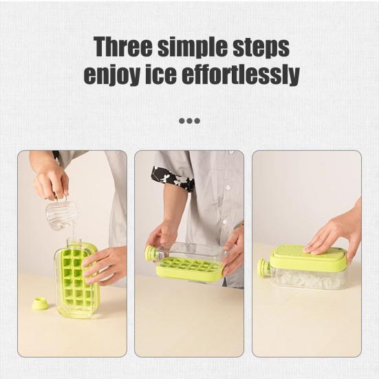 Curling Eiswürfelform mit Ein-Knopf-Entriegelung Flexible Eiswürfelform Tragbare Auslaufsichere Wasserflasche für Fitnessstudio, Reisen, Outdoor