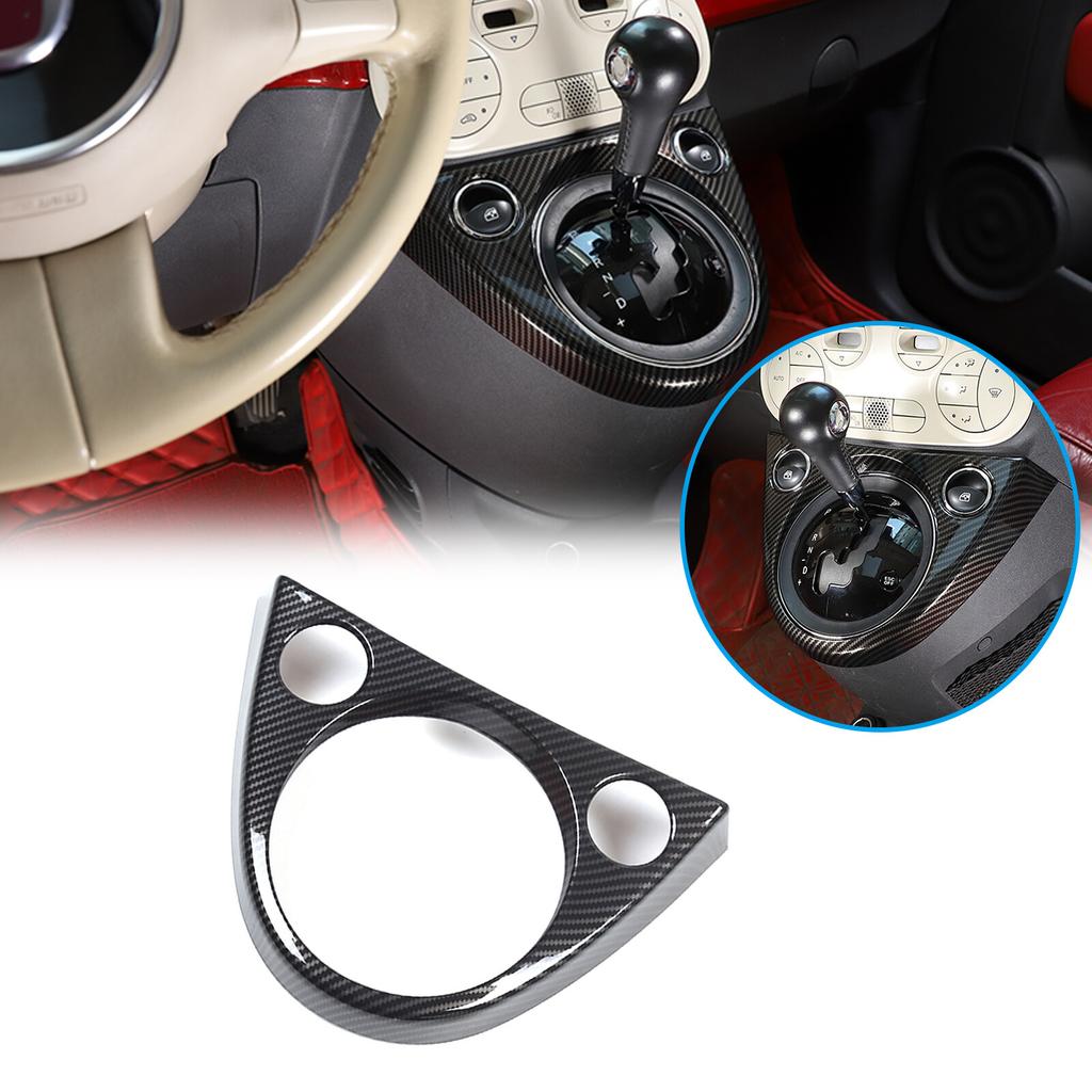 ABS Carbon Fiber Center Console Gear Shift Panel Cover Trim for Fiat 500 2011-23