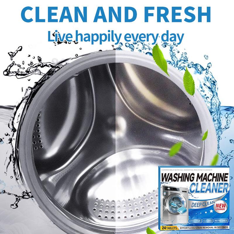 Washing Machine Cleaner Tablets 24 Count Effervescent Cleaning Tablets for Deep Cleaning and Maintenance of All Washing Machines