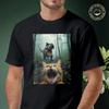 Cat Selfie With T-Rex Dinosaur Graphic Motorcycle T-Shirt Men Hip Hop Streetwear Unisex Casual