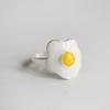 Cute Sunny Side Up Egg Ring For Women Oil Drip Fried Egg Adjustable Open Ring Handmade Jewelry Unisex Accessories Creative Gift