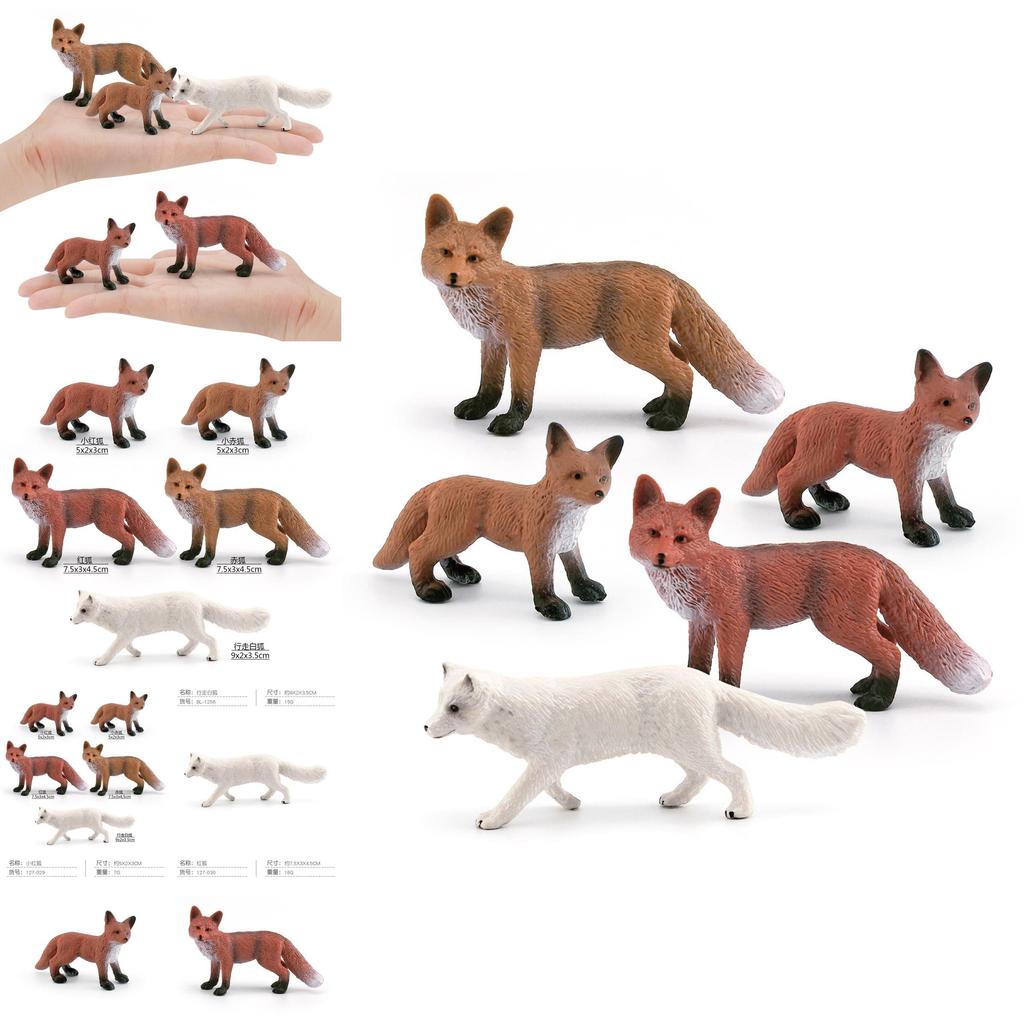 Realistisches PVC-Waldtier-Fuchs-Modellset mit fünf entzückenden statischen Figuren