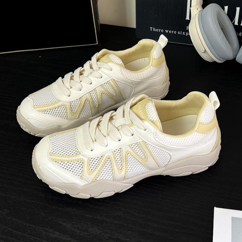 

Fashion versatile sports shoes women s summer new mesh breathable dad shoes student casual running shoes 35 жёлтый