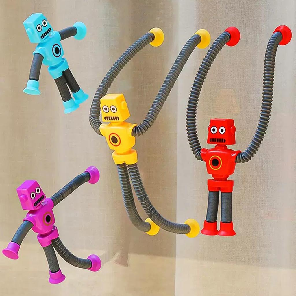 Pull & Stretch Telescopic Tube Fidgets Robot Toy for Kids Free Bend Anxiety Reduce Finger Toy for Autisms ADD Decompress