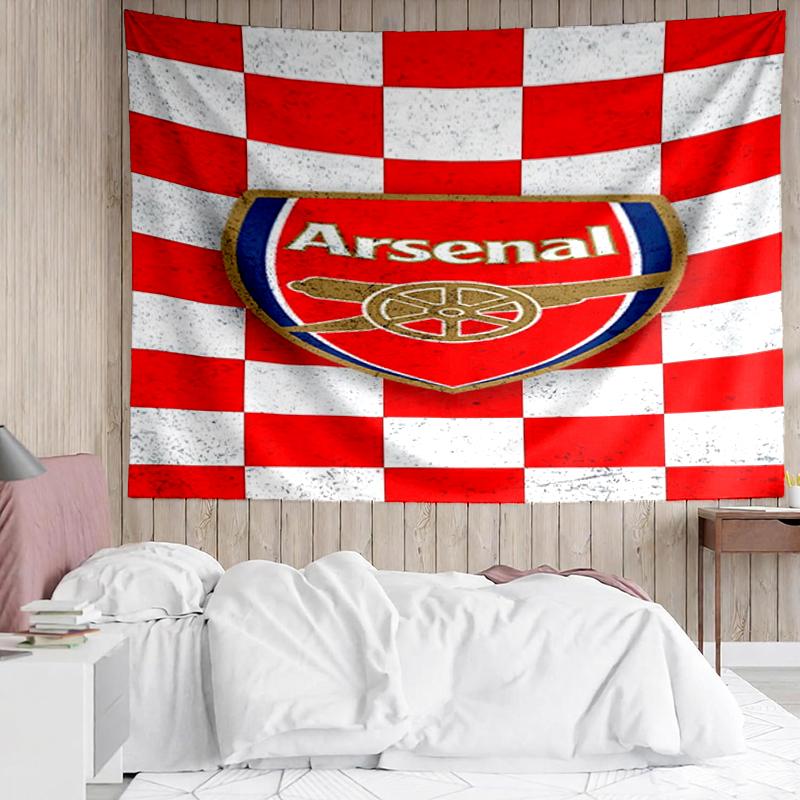 Arsenal Football Club Print Tapestry, Backdrop, Easy Setup, Ideal for Bedroom, Office & Living Room, with Aesthetic Wall Hanging Decor.