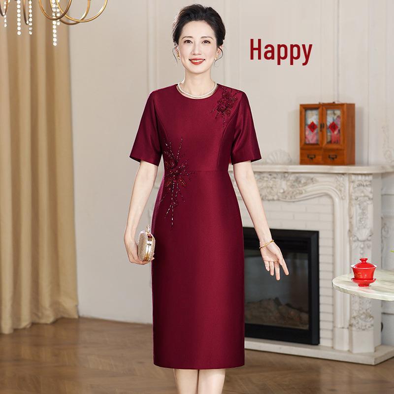 

Elegant Summer Wedding Outfit: Slimming Dress for Middle-Aged & Elderly Women 5XL