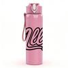 1PC Ally Rainbow Letter Art 750ml Color Plastic Sports Water Bottle Leakproof Flip Straw Lid Suitable for Sports Office Home Use