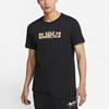 Nike LeBron James Lion Print Basketball Sports Round Neck Short Sleeve T-Shirt Men Tops Black DD0784-011