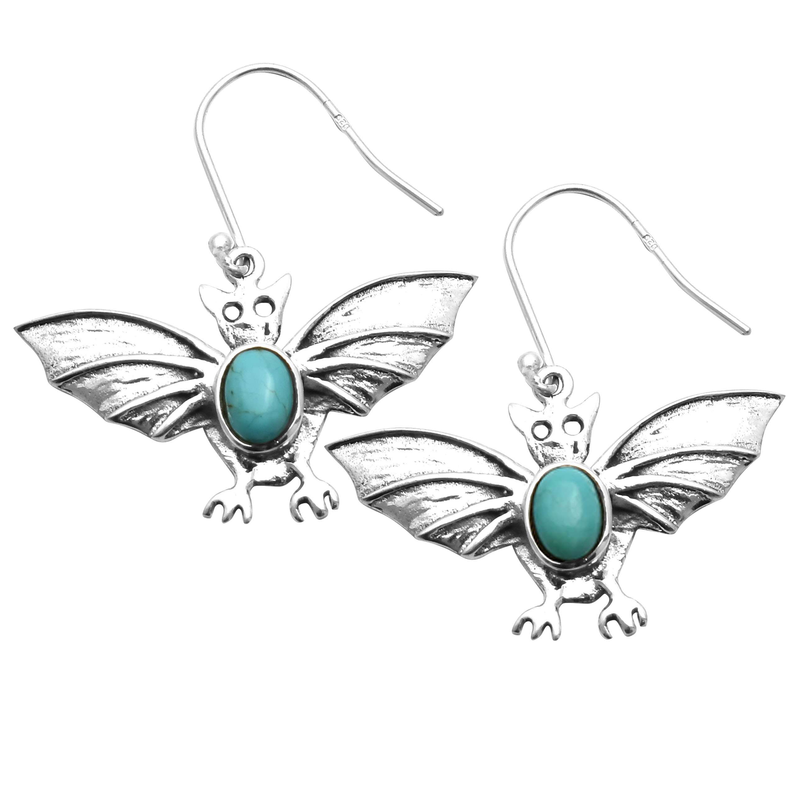 

Серьги с бирюзовым драгоценным камнем, твердые серьги из стерлингового серебра 925 пробы, серьги ручной работы, ювелирные изделия, подарок для женщин и девочек, E-3378