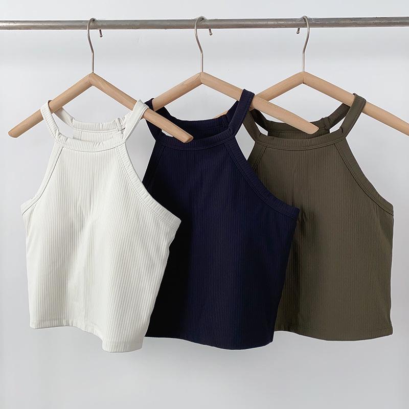 

Xi Yang Mu Xue Women s Shockproof Slim Fit Ribbed Yoga Tank Large оливковий колір