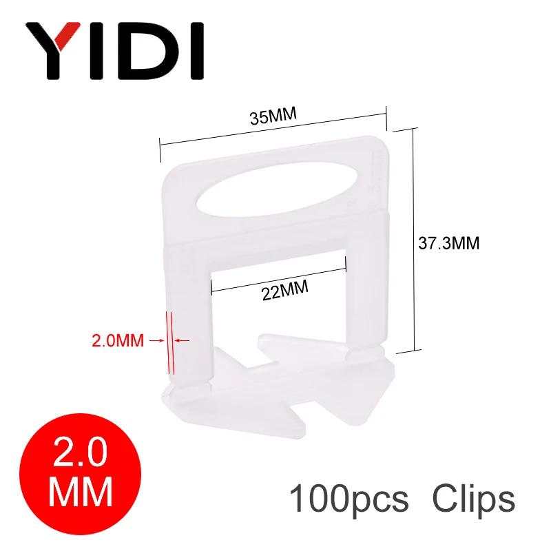 100pz Sistema di Livellamento per Piastrelle 1/1.5/2/2.5/3mm Clip di Livellamento per Piastrelle Ceramiche, Cuneo Distanziatore per Piastrelle a Muro e Pavimento, Pinza Livellatrice per Piastrelle