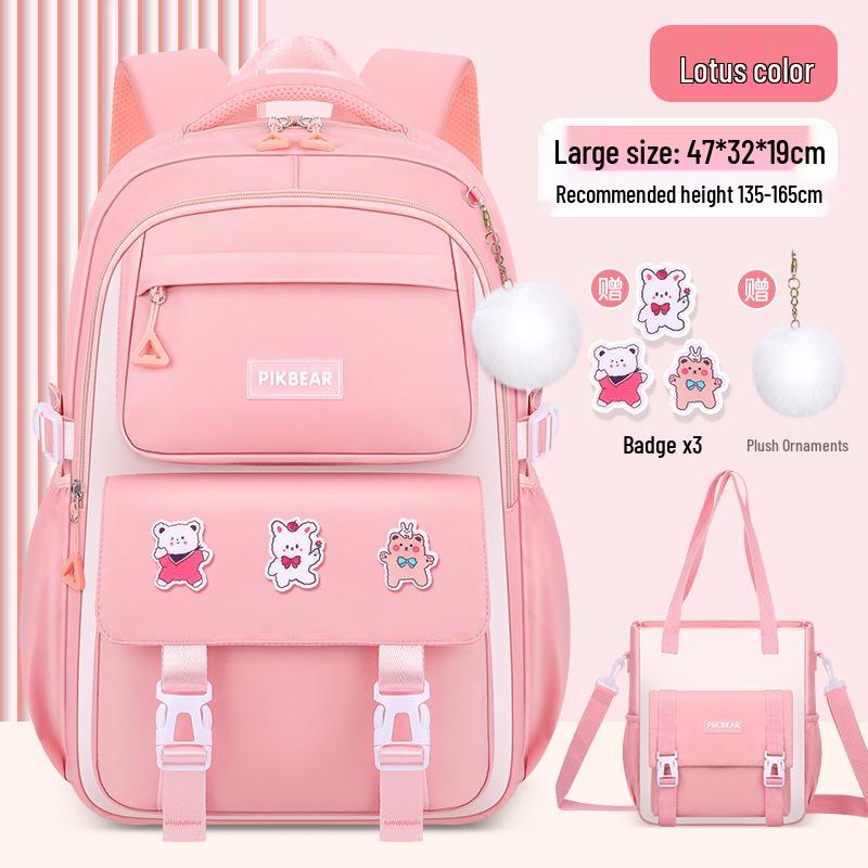 Rucksack mit großem Fassungsvermögen und wasserabweisend für Grundschulmädchen - Leichtes, lastreduzierendes 3-teiliges Set