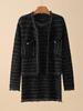 Korean Chic Slim 100% Cashmere Knit Cardigan Dress Set - Skin-Friendly Women's Wear