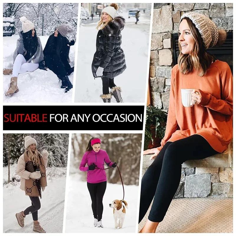 2025 Women Thermal Stockings Winter Warm Elastic Slim Fleece Tights Pantyhose Thicken Plush High Waist Leggings Stocking Pants