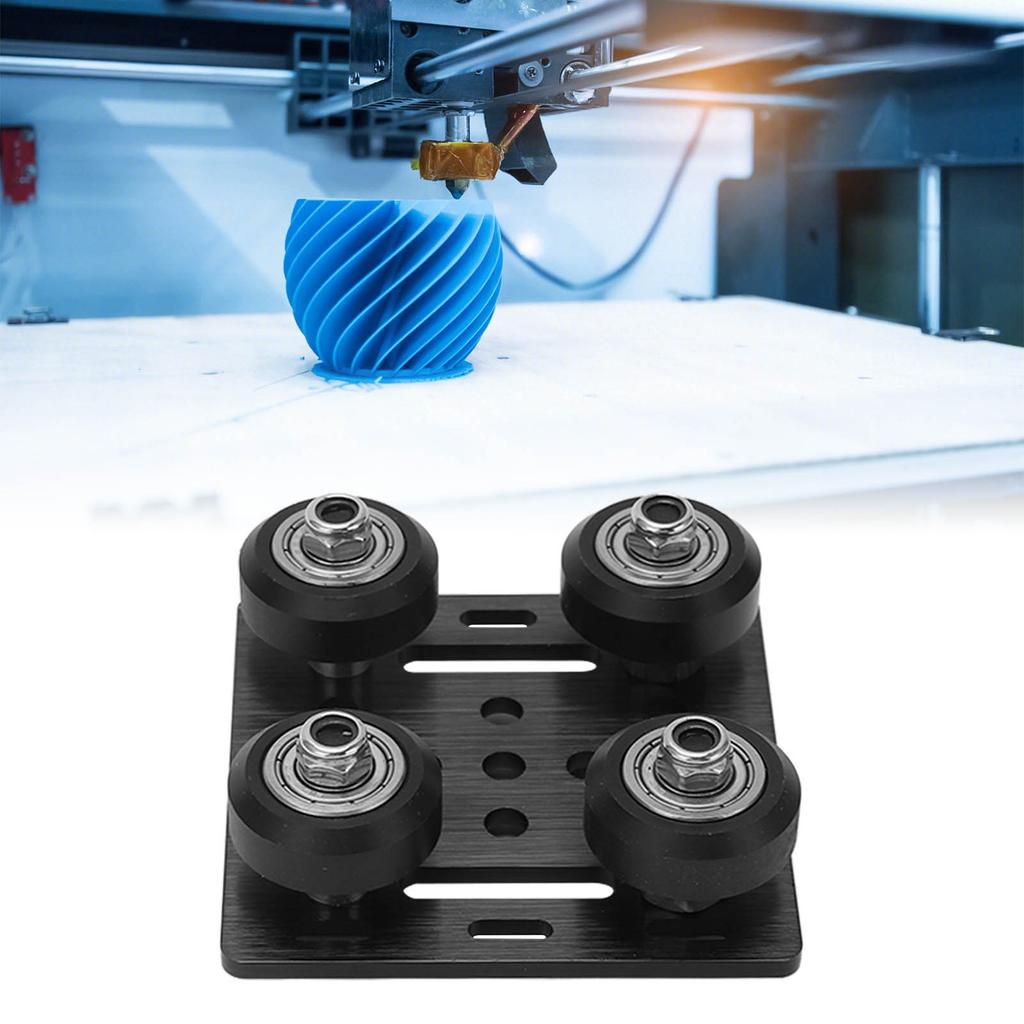 Aluminum Alloy V-Wheel Plate Pulley Kit, Low Friction Backing Plate for CNC Machine, with Quiet Design and Bearings