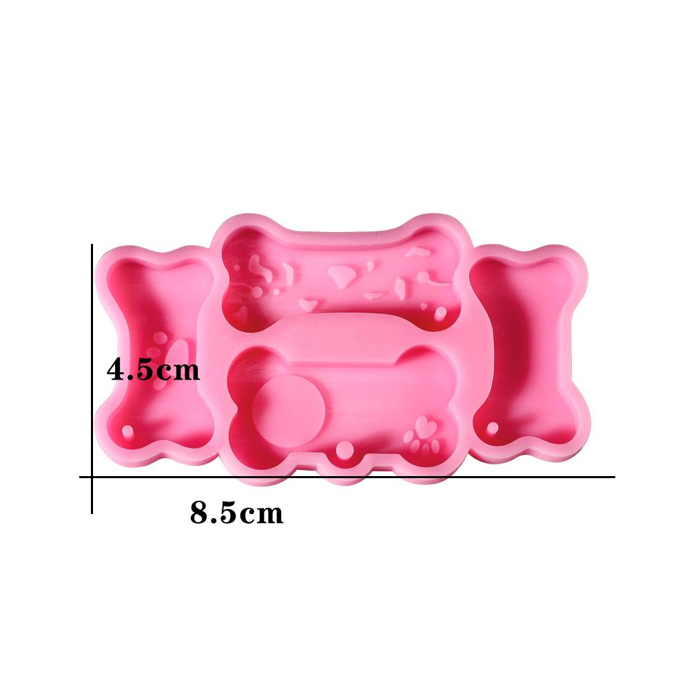 1 Piece New Design Dog Tag Bone Shaped Keychain Silicone Mould Key Chain Pendant Crystal Epoxy Resin Molds For DIY Making Tool