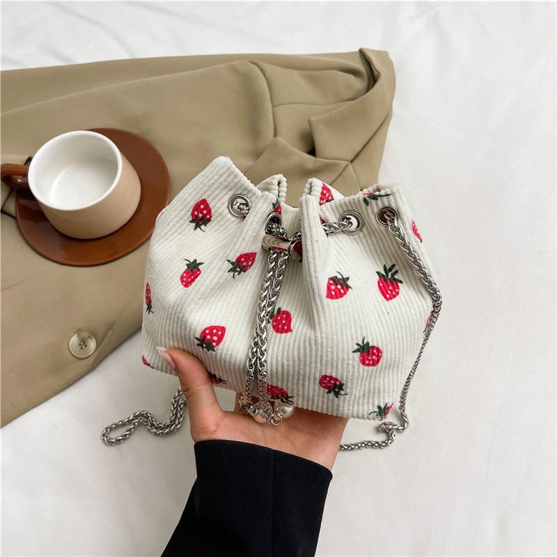 

Fashionable Soft Texture Bucket Bag In Black Brown Pink And White For Daily Wear
