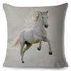 Elegant Running Horse Cushion Cover Graceful Gallop Pose Soft Decorative Square Pillow Modern Living Room Bedroom Decor xcm