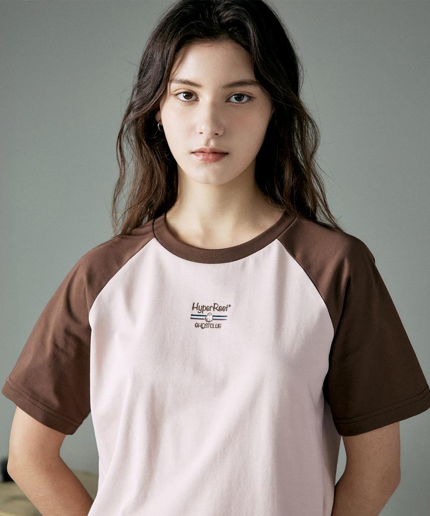 HYPERREET Women'S Ghost Club Raglan Short Sleeve T-Shirt [Baby Pink]_Hg2Ts573