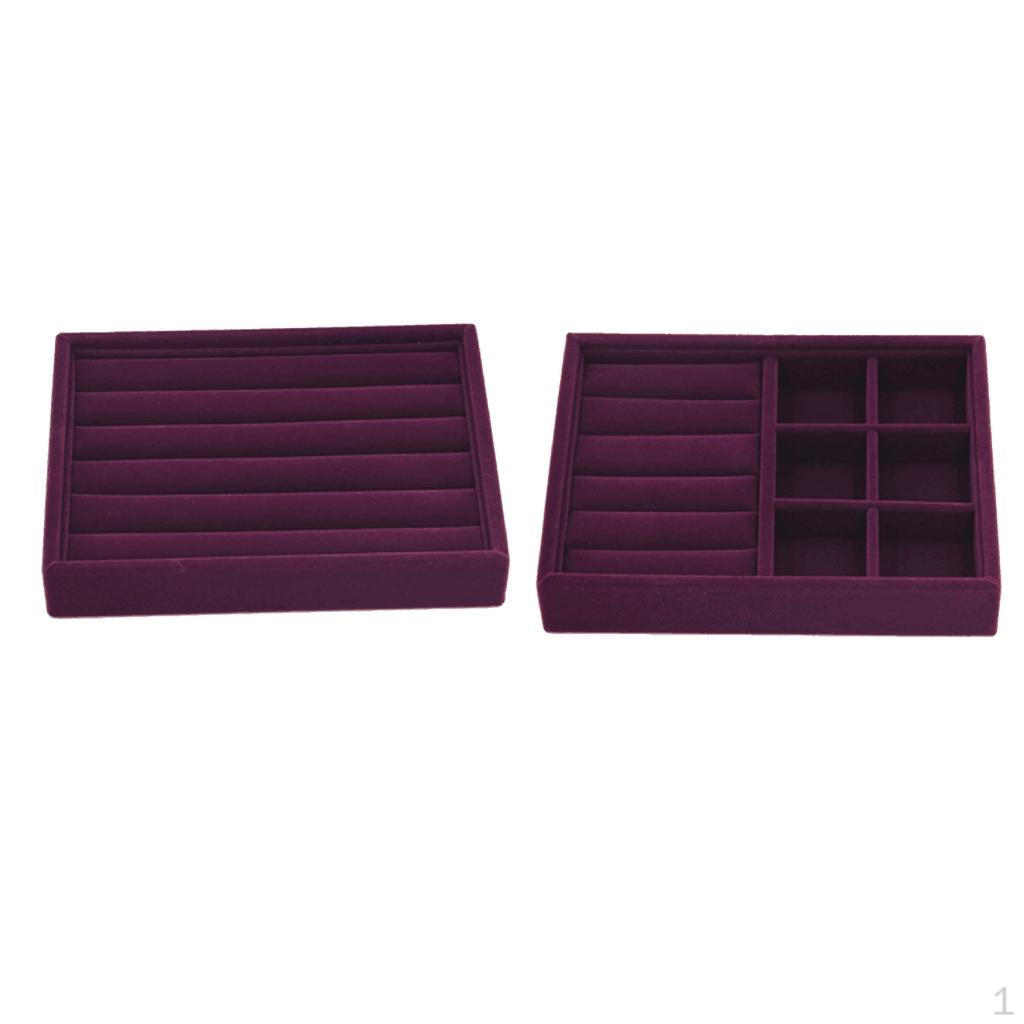 

2x Бархатный органайзер для хранения ювелирных изделий, поднос-витрина, кейс-держатель для прилавка, магазина