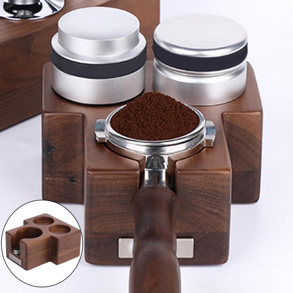 Station Espresso Tamper Holder Anti-Slip Coffee for Home , Triangular 51 53MM