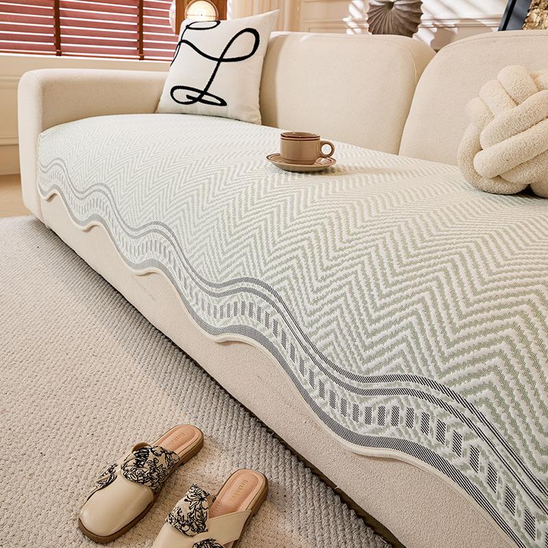 Summer Ice Silk Special-Shaped Sofa Cushion Non-Slip And Dirt-Resistant High-Grade Leather Seat Cushion One-Piece Straight-Row Sofa Cover Cloth Towel