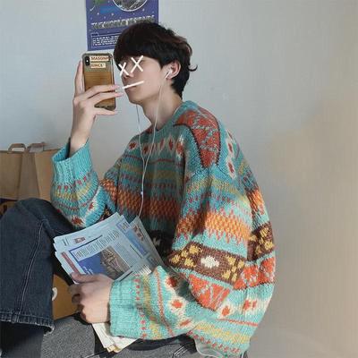 Maglione da Uomo Lavorato a Maglia Spesso a Vestibilità Ampia - Stile Coreano & Harajuku Pullover Invernale